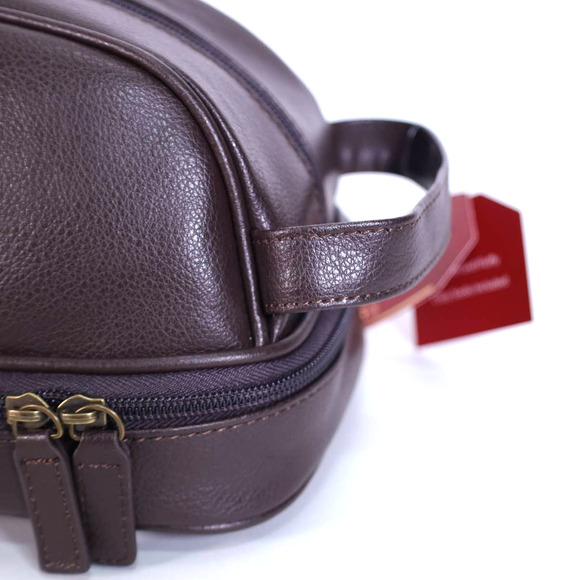 Perry Ellis Portfolio Dome Toiletry Faux Leather Travel Bag - Brown - NWT - Picture 6 of 11